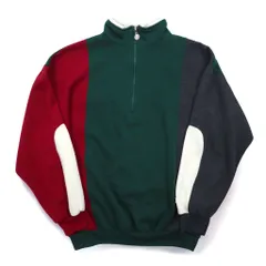 Christian Dior 90年代 ハーフジップ スウェット L グリーン カラーブロック クレイジーパターン ポリエステル コットンのサムネイル