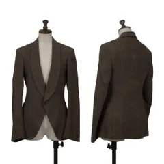 ジュンヤワタナベコムデギャルソンJUNYA WATANABE COMME des GARCONS ウールプリント加工1Bジャケット 茶SSのサムネイル