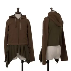 コムデギャルソンCOMME des GARCONS フリースドッキングデザインジップフーディー 茶カーキXSのサムネイル