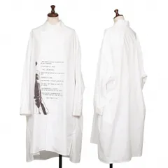ヨウジヤマモトYohji Yamamoto collections デザイン画プリントロングシャツ 白茶1のサムネイル