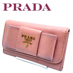 PRADA プラダ キーケース サフィアーノ リボン ピンク 訳あり 金具4本のサムネイル