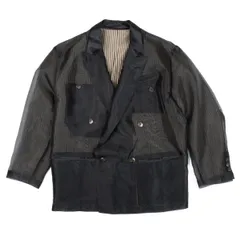 ジャンポールゴルチエ オムJean Paul GAULTIER HOMME シースルーレイヤードストライプジャケット 黒ベージュMのサムネイル