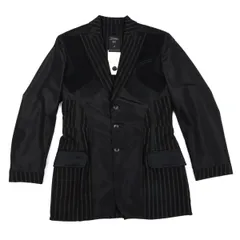 ジャンポールゴルチエ オムJean Paul GAULTIER HOMME ストライプインサイドアウトジャケット 黒48のサムネイル