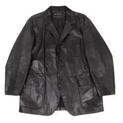 イッセイミヤケ メンISSEY MIYAKE MEN カウレザーテーラードジャケット チャコールM位のサムネイル