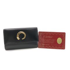 外観美品】Cartier パンテール コインケース ミニ財布 レザー 黒