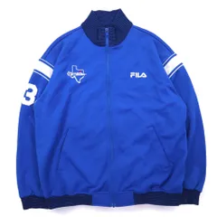 FILA 90年代 リブカラー ハイネック トラックジャケット ジャージ L ブルー ポリエステルのサムネイル