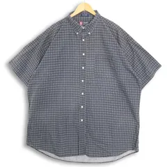 特大 超大きいサイズ メンズ3XL TALL 90’s チャップスラルフローレン CHAPS RALPH LAUREN 半袖ボタンダウンシャツ 総柄 実寸胸囲158cm ネイビー系 hsc-1330 【アメカジ】【古着】【中古】のサムネイル