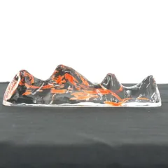 [KO] 美品 希少 銀座和光 WAKO 白幡明 ガラス 筆架 ペーパーウェイト 置物 オブジェ 山並み アートガラス 伝統工芸 書道 筆置き 文鎮 高級 インテリア 飾り コレクションのサムネイル