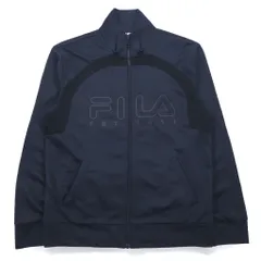 F-BOX by FILA ハイネック スタンドカラー トラックジャケット ジャージ M ネイビー ロゴプリントのサムネイル