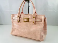 ★サマンサタバサ デラックス Samantha Thavasa DELUXE クロコ型押し ハンドバッグ ピンク カバン 鞄 中古品 管理2M517のサムネイル