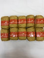 綿(コットン)100%    ダイヤ毛糸オルコット　マスタード色10玉セット(現品限り)