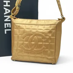 CHANEL シャネル チョコバー ワンショルダーバッグ ミニ ラムスキン ゴールド 6番台 シール付のサムネイル