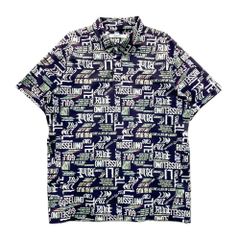 美品☆RUSSELUNO☆NOISEロゴ総柄吸汗速乾ポロサイズ5紺×マルチ - メルカリ