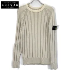 STONE ISLAND　ストーンアイランド　7115503A4 アイボリー ウール ロゴワッペン リブニット　Mのサムネイル