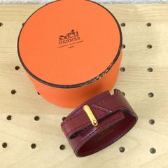 美品】HERMES エルメス ケリー レザーブレスレット オレンジ ゴールド