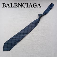 BALENCIAGA フルイド リヨセル ネクタイ バレンシアガ ネクタイ チェック柄 ブルー×レッド×イエロー レギュラー