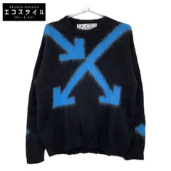 OFF-WHITE　オフホワイト　OMHA036F20KNI002 ブラック×ブルー モヘア ニットカーディガン　XSのサムネイル