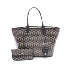 ゴヤール GOYARD トートバッグ サンルイPM STLCROPMLTY01CL01P ブラック/ホワイト/ブラウン PVCコーティングキャンバス レザー サンルイ PM レディース Used A
