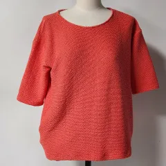 レノマ オレンジ レッド エンボス加工 半袖 Tシャツ レディース 95 100のサムネイル