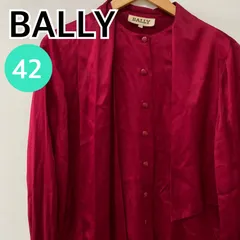 BALLY バリー トップス 長袖 ボウタイブラウス シルク100% レッド レディース 42サイズ 【CT3025】のサムネイル