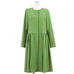 【SALE】FOXEY NEW YORK フォクシー ニューヨーク コート サイズ 40 レディース RAINY COAT ストレッチ ロゴ メタルプレート ノーカラー アウター グリーン 緑 日本製 39362のサムネイル