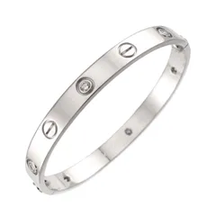 カルティエ Cartier ラブブレス フル ダイヤ 6P #16 K18 WG 750 ブレスレット バングル Bracelet【証明書付き】 90333092のサムネイル