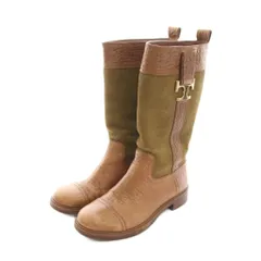 トリーバーチ TORY BURCH Corey Mid Calf Flat Boot ミドル カーフ フラット ブーツ 5.5 カーキ ブラウン 32118655 /YMのサムネイル