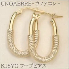 ウノアエレ【フープピアス】カッティングクリップデザインピアス K18YGのサムネイル