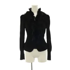 トゥービーシック TO BE CHIC フリル ニットジャケット 長袖 2 黒 ブラック /SY ■OSのサムネイル