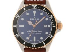 美品 EDOX エドックス スカイダイバー 70s 53017 サファイアガラス 