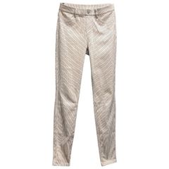 UNIQLO ウルトラストレッチプリントレギンスパンツ ストライプ M 427151 古着