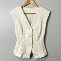 ザラ ZARA ウエストシェイプベスト／ジレ 【M】 ホワイト／白のサムネイル