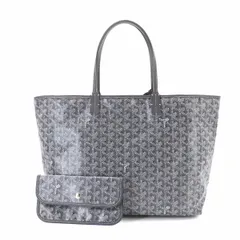 未使用 展示品 ゴヤール GOYARD サンルイ PM トート バッグ PVC レザー ヘリンボーン グレー シルバー 金具 Saint Louis PM 90329285のサムネイル