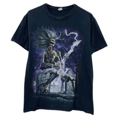 FRUIT OF THE LOOM 半袖 プリントTシャツ M ブラック フルーツオブザルーム プルオーバー グラフィック スカル ガイコツ 夏物 a807-6198のサムネイル