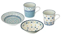 美濃焼 食器 ギフト BOX入 ボール マグカップ 各2色SET ペアモーニングセット レモン ターコイズ シリアル皿 スープ ポーリッシュ マルサン近藤 箱入 陶器 日本製 おしゃれ プレゼント誕生日 御祝 レンジ対応のサムネイル
