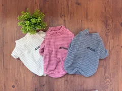 ペット服 小型犬服　ワッフル素材Tシャツ ペット用品のサムネイル