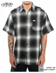 [新品/US輸入] CALTOP/キャルトップ カルトップ 半袖　ボタンシャツ 2000 S/S Plaid Color Base : Black-Ivory　チェック　ブラック　アイボリー　ウェッサイ　チカーノ　チョロスタイルのサムネイル