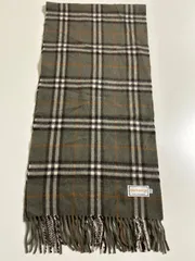 バーバリーズBurberrys マフラー ストール ショール スカーフ  カーキ green グリーン　緑色系   ノバチェック バーバリークラシックチェック ヘイマーケットチェック  cashmere　カシミヤ　カシミア100％のサムネイル