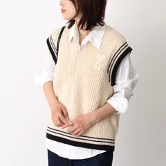 AMI PARIS アミパリス ニットベスト トップス Ami De Coeur ウールリブ カレッジコットンニット ノースリーブセーター AMI ALEXANDRE MATTIUSSI AMI DE COEUR UKS865 KN0161 レディースのサムネイル