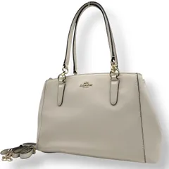 美品 COACH コーチ 2WAY ショルダーバッグ ハンドバッグ 斜め掛け クロスボディ レザー 本革 ホワイト 白 ゴールド金具 レディース エレガント 上品 通勤 通学 お出かけ デイリーユース シンプル 人気 カバン 鞄 S84のサムネイル