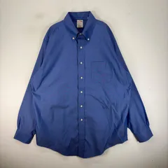古着 ブルックスブラザーズ Brooks Brothers 長袖シャツ 胸ポケ ボタンダウン L  ブルー系 無地 メンズのサムネイル