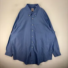 古着 ブルックスブラザーズ Brooks Brothers 長袖シャツ ボタンダウン 胸ポケ 2XL  ブルー系 無地 メンズのサムネイル