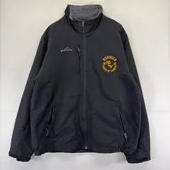 古着 エディー・バウアー Eddie Bauer ジャケット フルジップ ロゴワンポイント 大きいサイズ ナイロン フリース XL  ブラック メンズのサムネイル