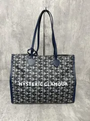 HISTERIC GLAMOUR ヒステリックグラマー ポーチ付 モノグラム柄 レザー トート バッグ size‐/紺 グレー ■■◎レディースのサムネイル