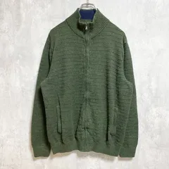 NAUTICA ノーティカ　長袖ニットカーディガン　ジップアップセーター　深緑　ハイネック　秋冬服　Mサイズ　古着【値引き交渉OK！】のサムネイル