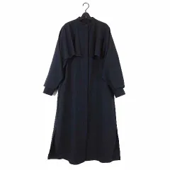 スタイルミキサー STYLEMIXER 23SS ラッフルレイヤード ライトコート ワンピース ロング ストレッチ F 紺 ネイビー 美品  500GST33-2080のサムネイル