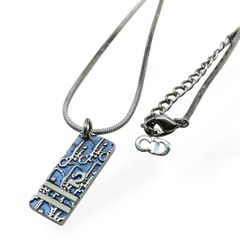 極美品 Christian Dior ディオール ネックレス トロッター ブルー
