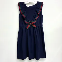 【グッチ GUCCI】キッズ ノースリーブワンピース シェリーラインラッフルワンピース 140 (10Y) ネイビーのサムネイル