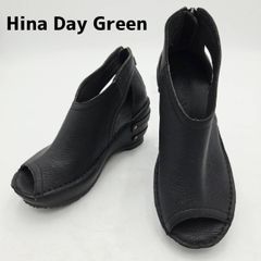 極美品 Hina Day Green ブーティサンダル 厚底 レザー S 黒 - メルカリ