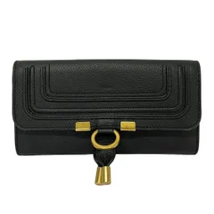Chloe(クロエ) 長財布美品  マーシーロングジップウォレット 黒×ゴールド レザーのサムネイル
